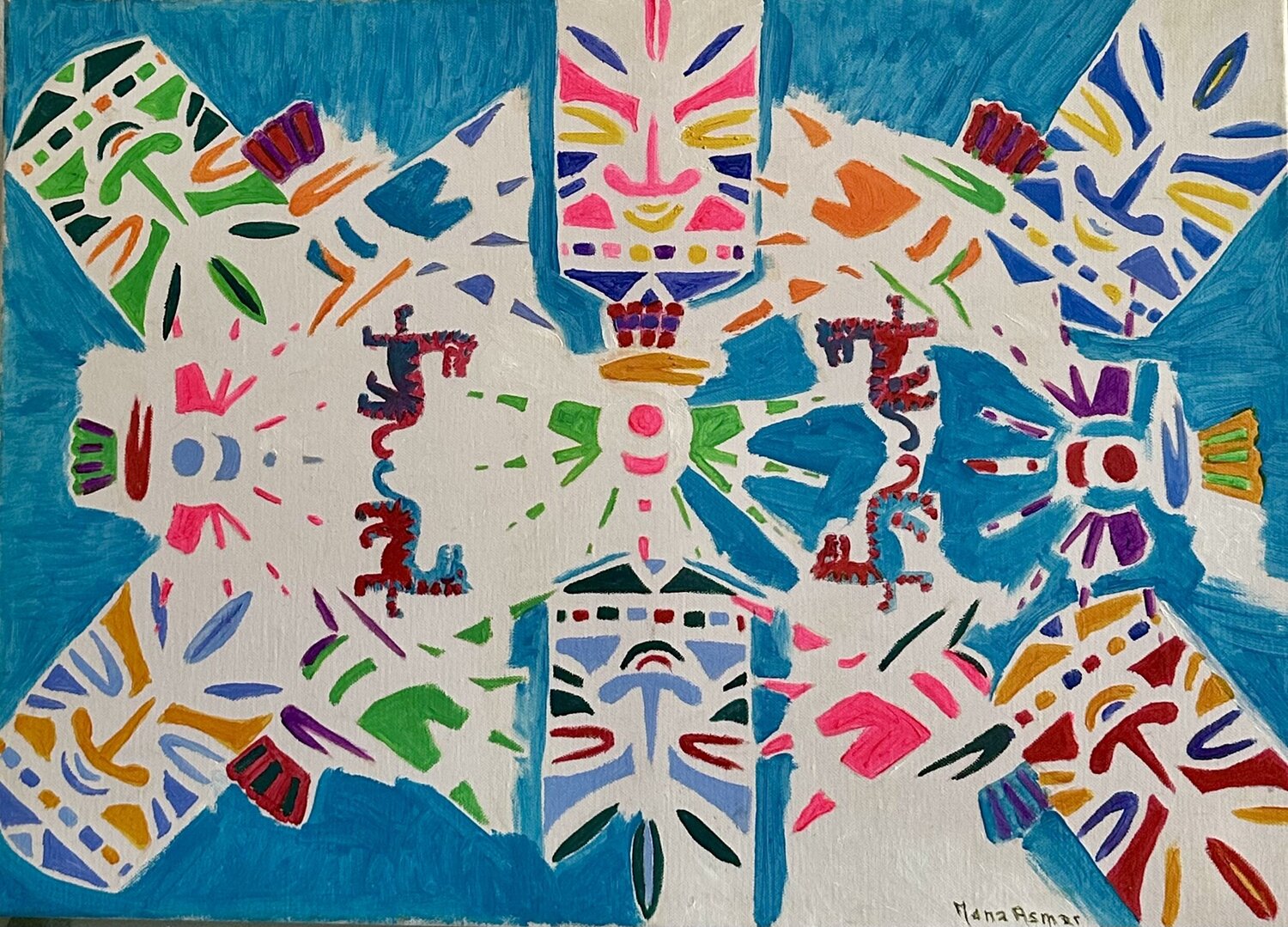 Garden of signs Mona Asmar Hecker Original painting for sale