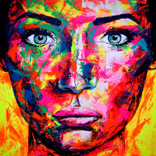 Glow 130 face portrait by Eugen Dick, Painting for Sale on Select