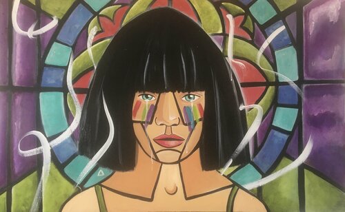 - SIA -The Greatest (Tribute) by Cinthya Picazo, Painting for Sale on Select
