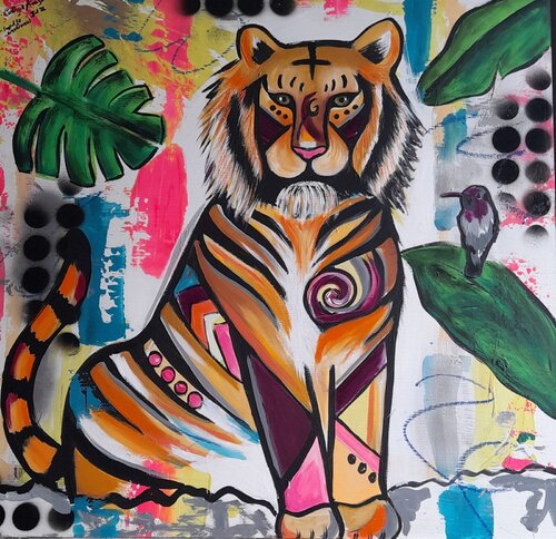 Tiger  - Emotional impulse by Cinthya Picazo, Painting for Sale on Select