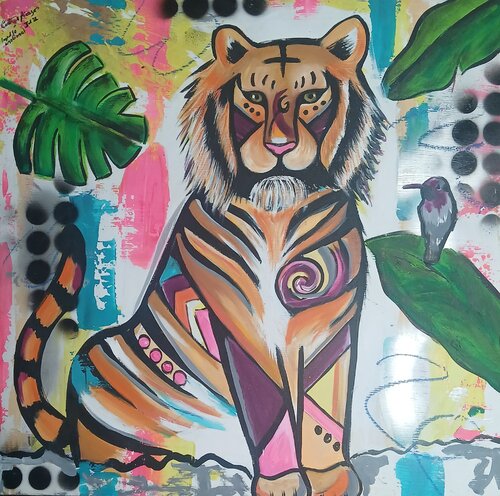 Tiger  - Emotional impulse by Cinthya Picazo, Painting for Sale on Select