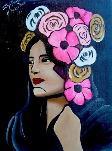 Masha Amini Portrait by Cinthya Picazo, Painting for Sale on Select
