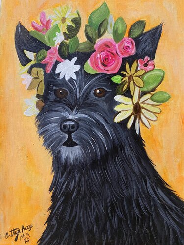 Scottish terrier (Scottie) -  ❤️ 🐕‍🦺 by Cinthya Picazo, Painting for Sale on Select