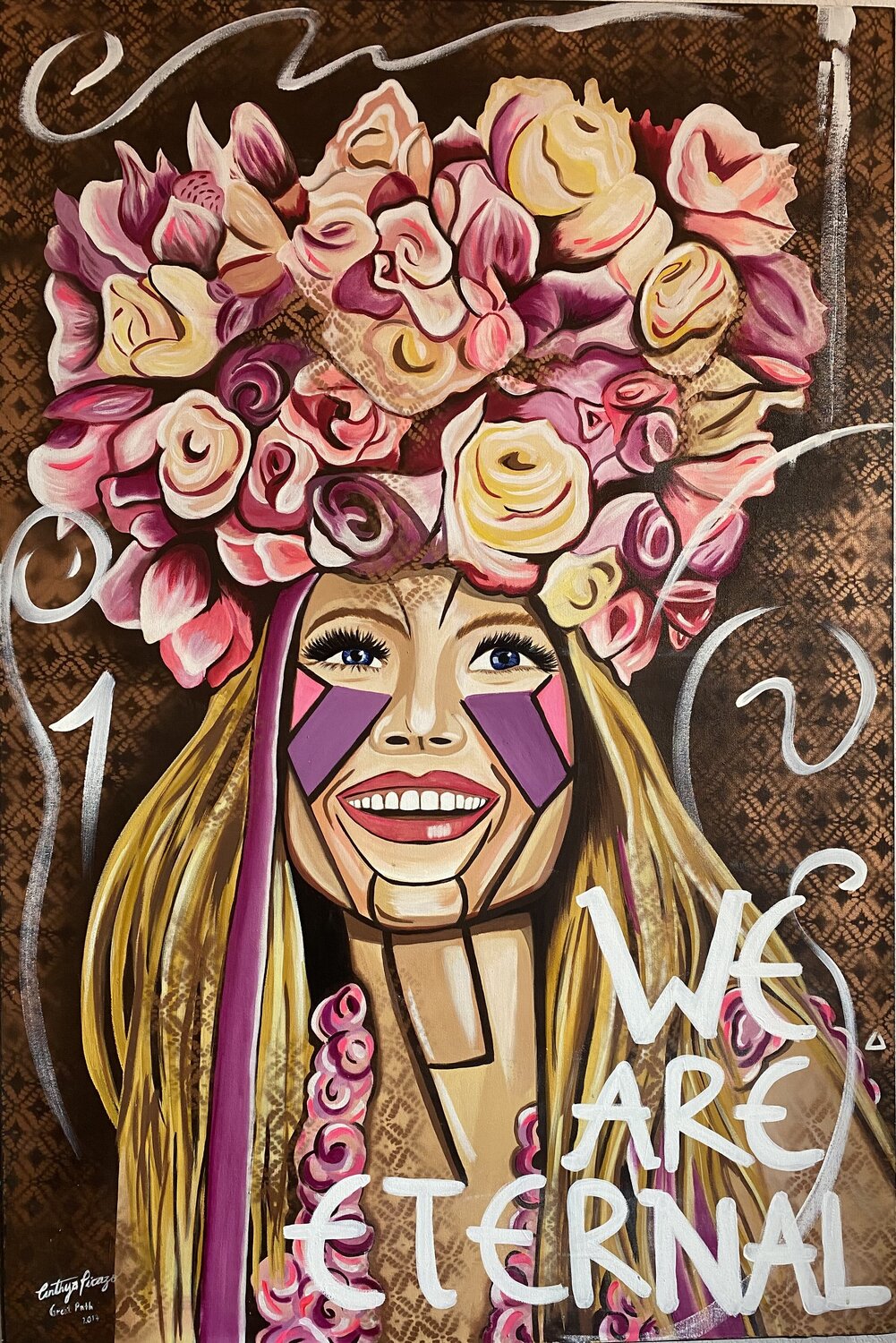 Self portrait "Great path" Cinthya Picazo Original painting for sale