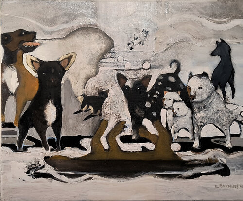 The Dog is not Dead by Brenda Barnum, Painting for Sale on Select