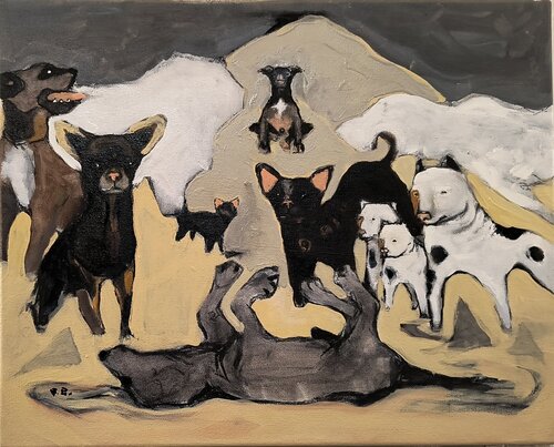 The Dog is not Dead by Brenda Barnum, Painting for Sale on Select