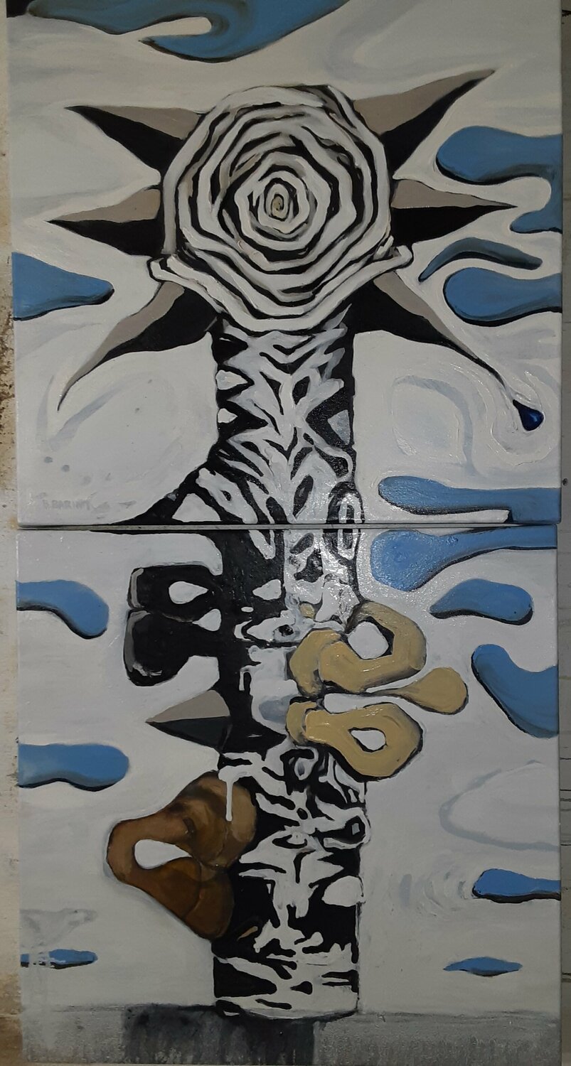 Post Industrial Flower / MB2 Brenda Barnum Original painting for sale