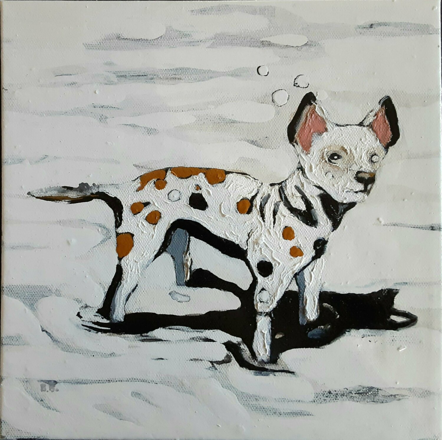 Lucy knee deep in water Brenda Barnum Original painting for sale