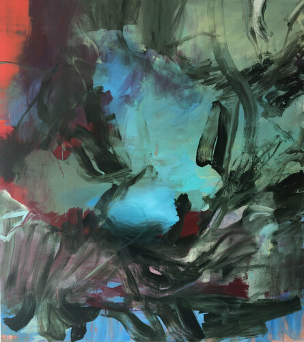 Turquoise Habitat1 by Bjørnar Aaslund, Painting for Sale on Select