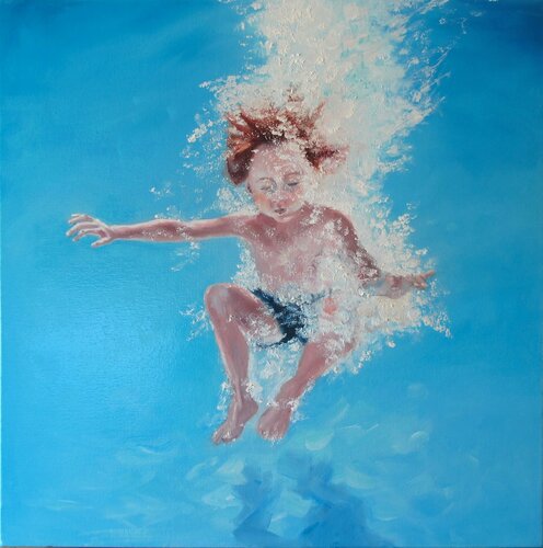 Water Games III by Katerina Hatzi, Painting for Sale on Select