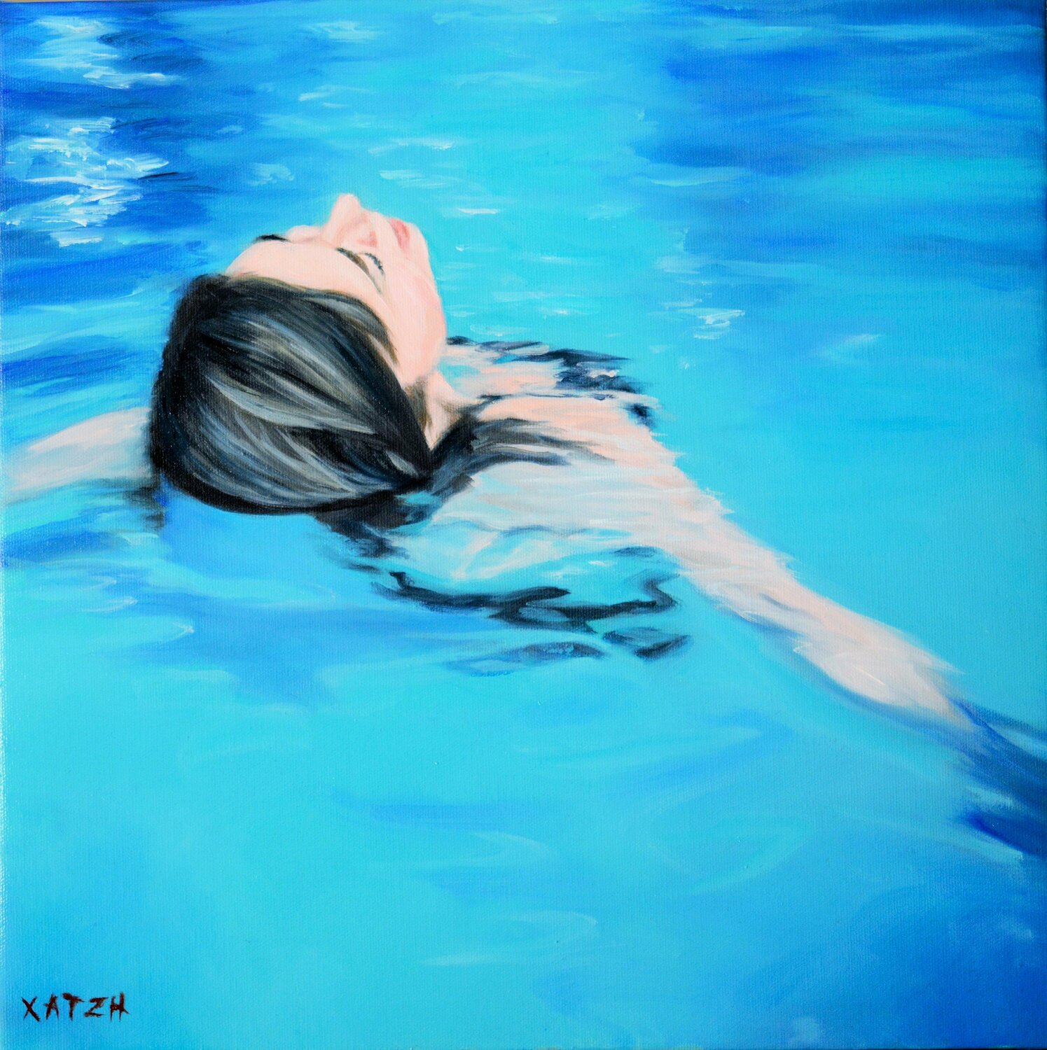 La vie doit flotter comme un  rêve Katerina Hatzi Original painting for sale