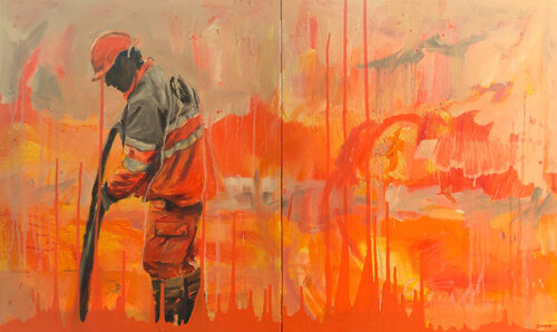 Exploration of the Orange Realm by Janna Prinsloo, Painting for Sale on Select
