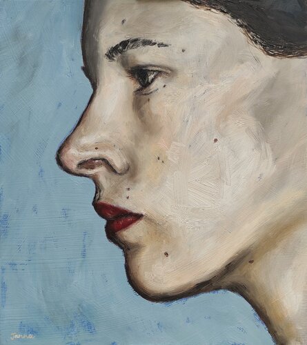 Lady With Blue by Janna Prinsloo, Painting for Sale on Select