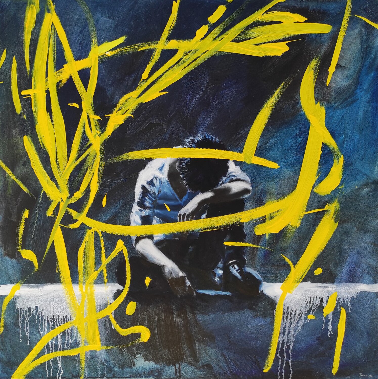 Mustering Courage Janna Prinsloo Original painting for sale
