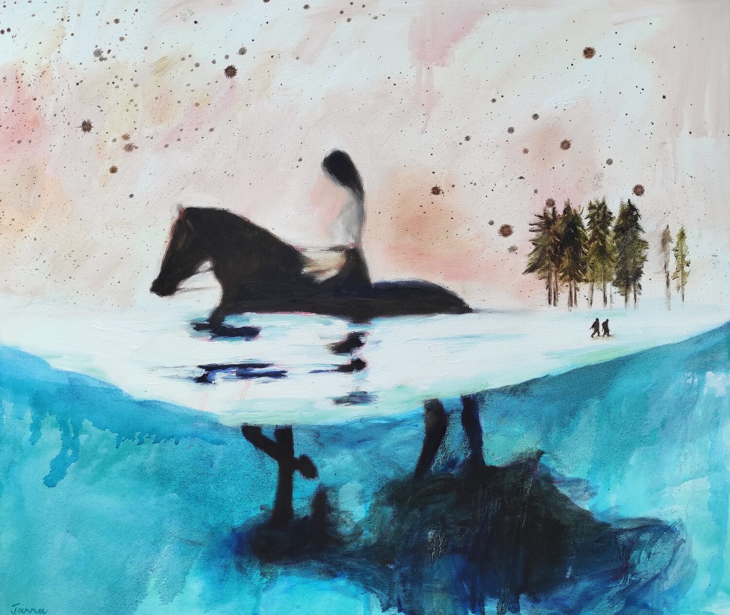 Riding Through Water 1 Janna Prinsloo Original painting for sale