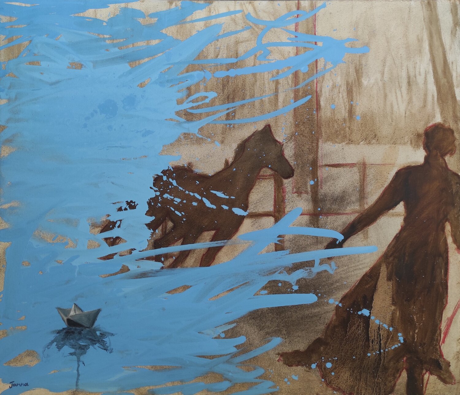 Drifting on Blue Janna Prinsloo Original painting for sale