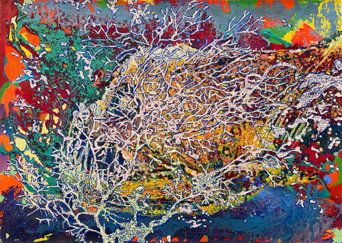 Getarnter Passant der Tiefe by Erika Seywald, Painting for Sale on Select