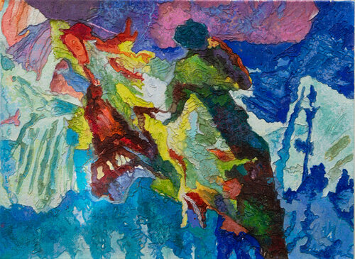 Begegnungen und Ereignisse im Tal der sphärischen Phänomene 8 by Erika Seywald, Painting for Sale on Select