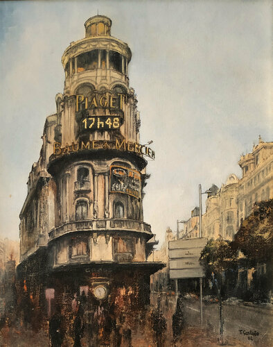 Gran Vía- Madrid Edificio Grassy by Tomás Castaño, Painting for Sale on Select