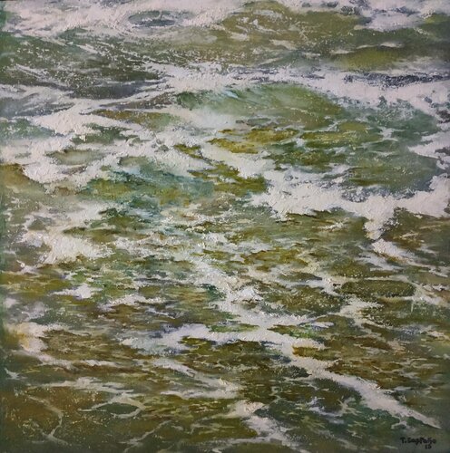Mar en movimiento 1 by Tomás Castaño, Painting for Sale on Select
