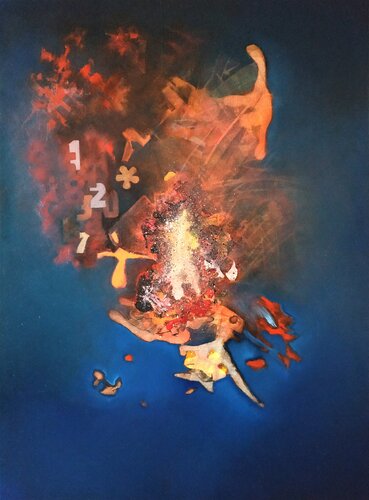 Big Bang Blue by Tomás Castaño, Painting for Sale on Select