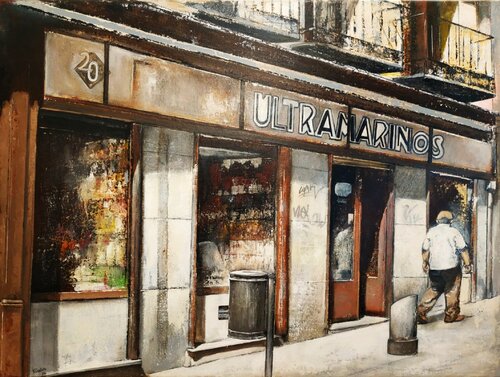 Tienda de ultramarinos-Madrid by Tomás Castaño, Painting for Sale on Select