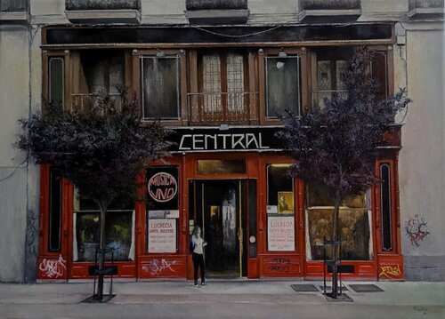 Café Central-Madrid by Tomás Castaño, Painting for Sale on Select
