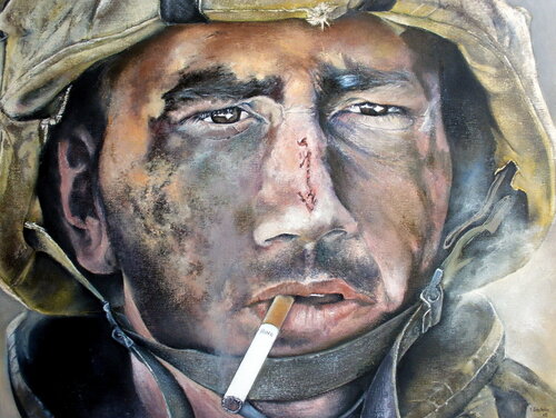 El cigarrillo de después by Tomás Castaño, Painting for Sale on Select