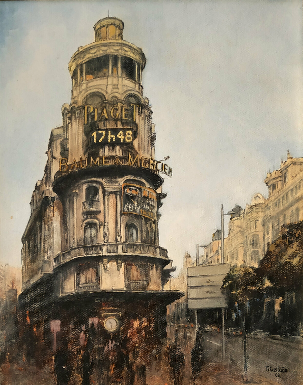 Gran Vía- Madrid Edificio Grassy Tomás Castaño Original painting for sale