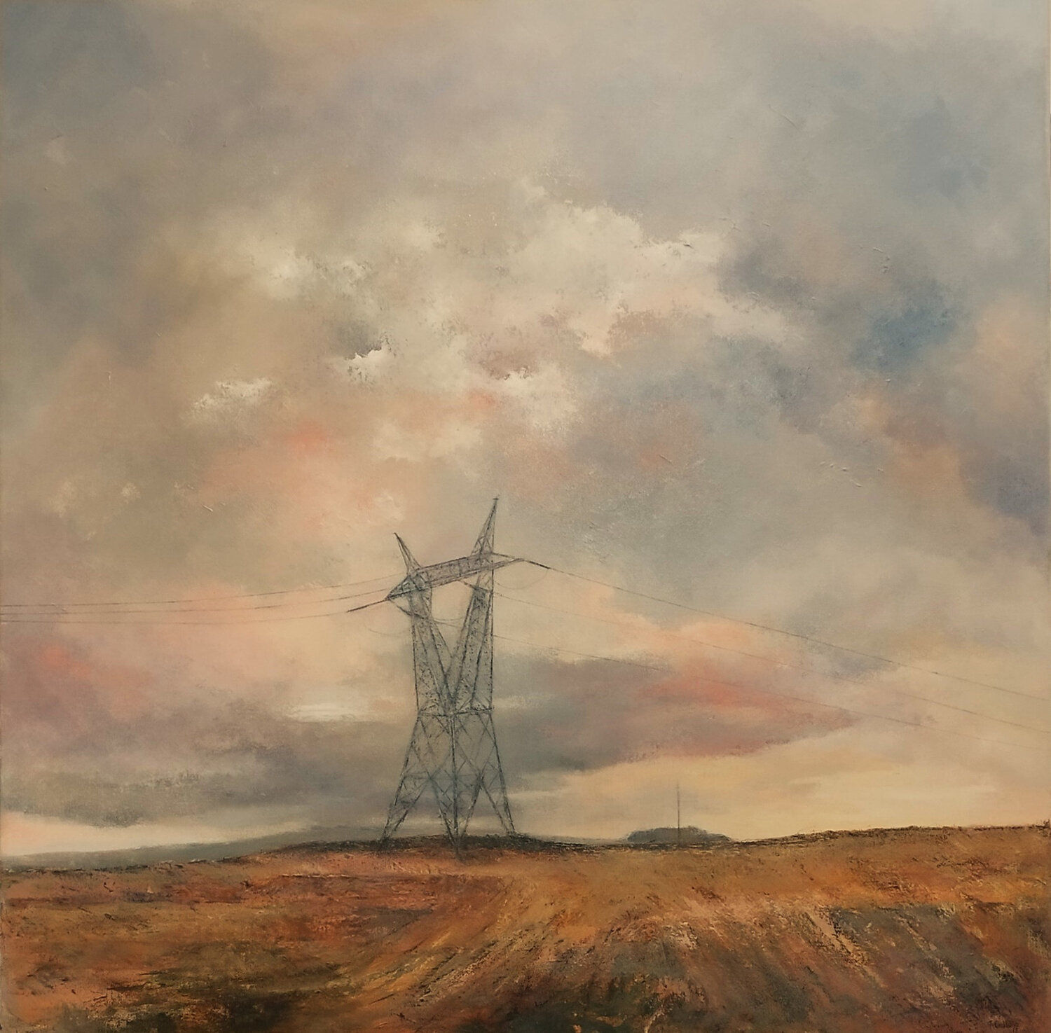 Torre eléctrica Tomás Castaño Original painting for sale