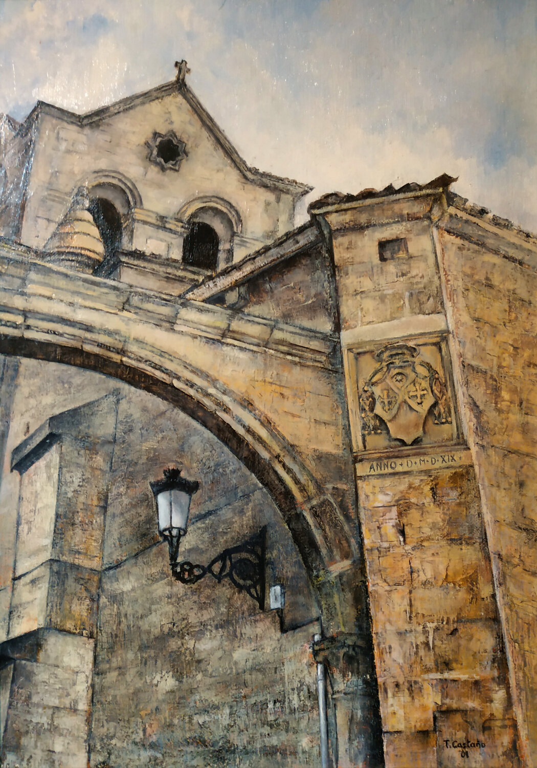 Iglesia de Frias- Burgos Tomás Castaño Original painting for sale
