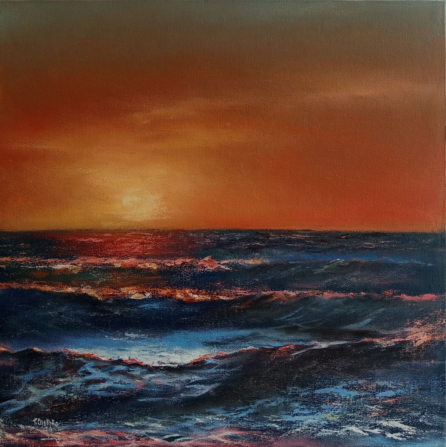 Despertar sereno del mar Tomás Castaño Original painting for sale