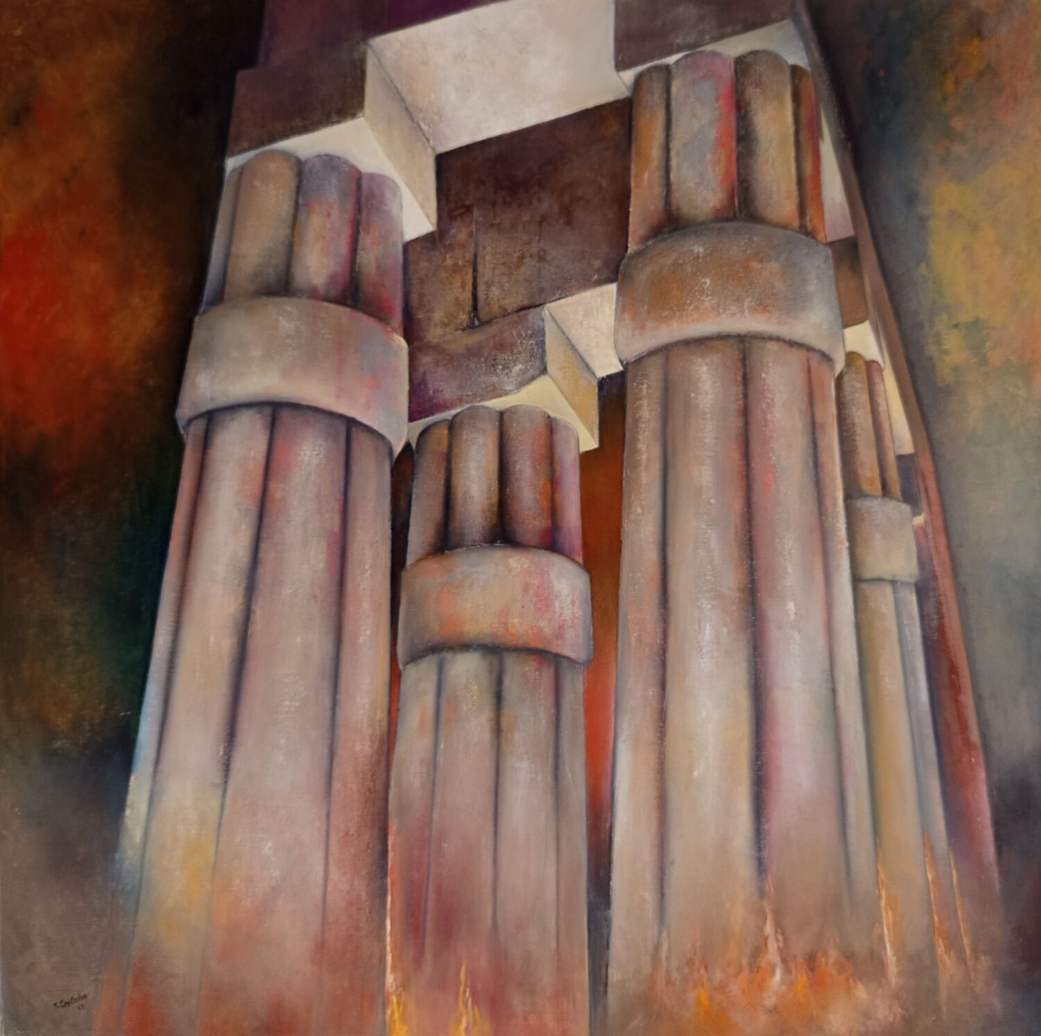 Los pilares de la tierra Tomás Castaño Original painting for sale
