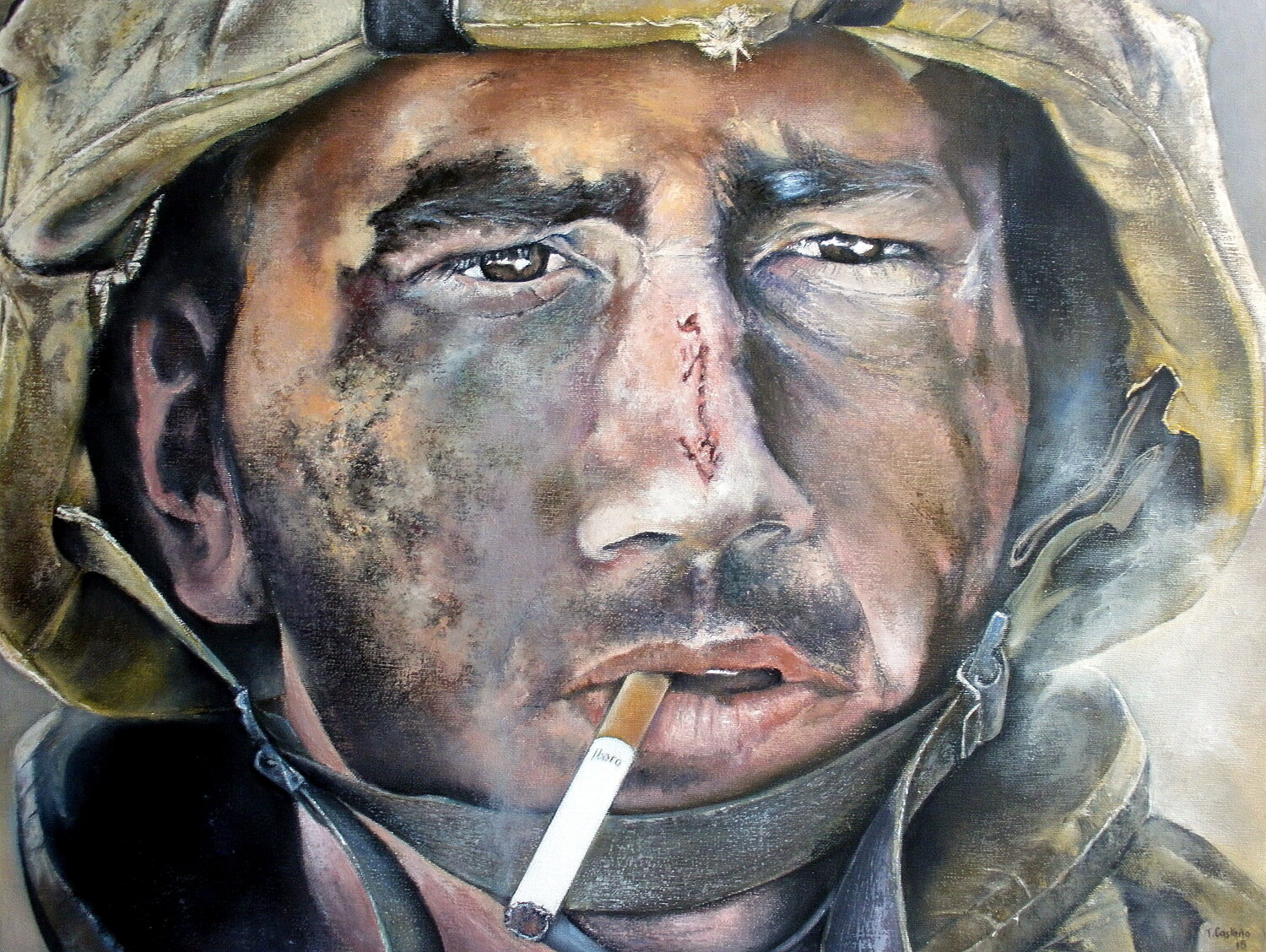 El cigarrillo de después Tomás Castaño Original painting for sale