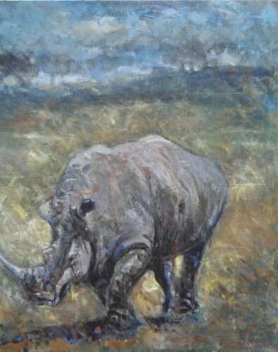 Rinoceronte by Simone Butturini, Painting for Sale on Select