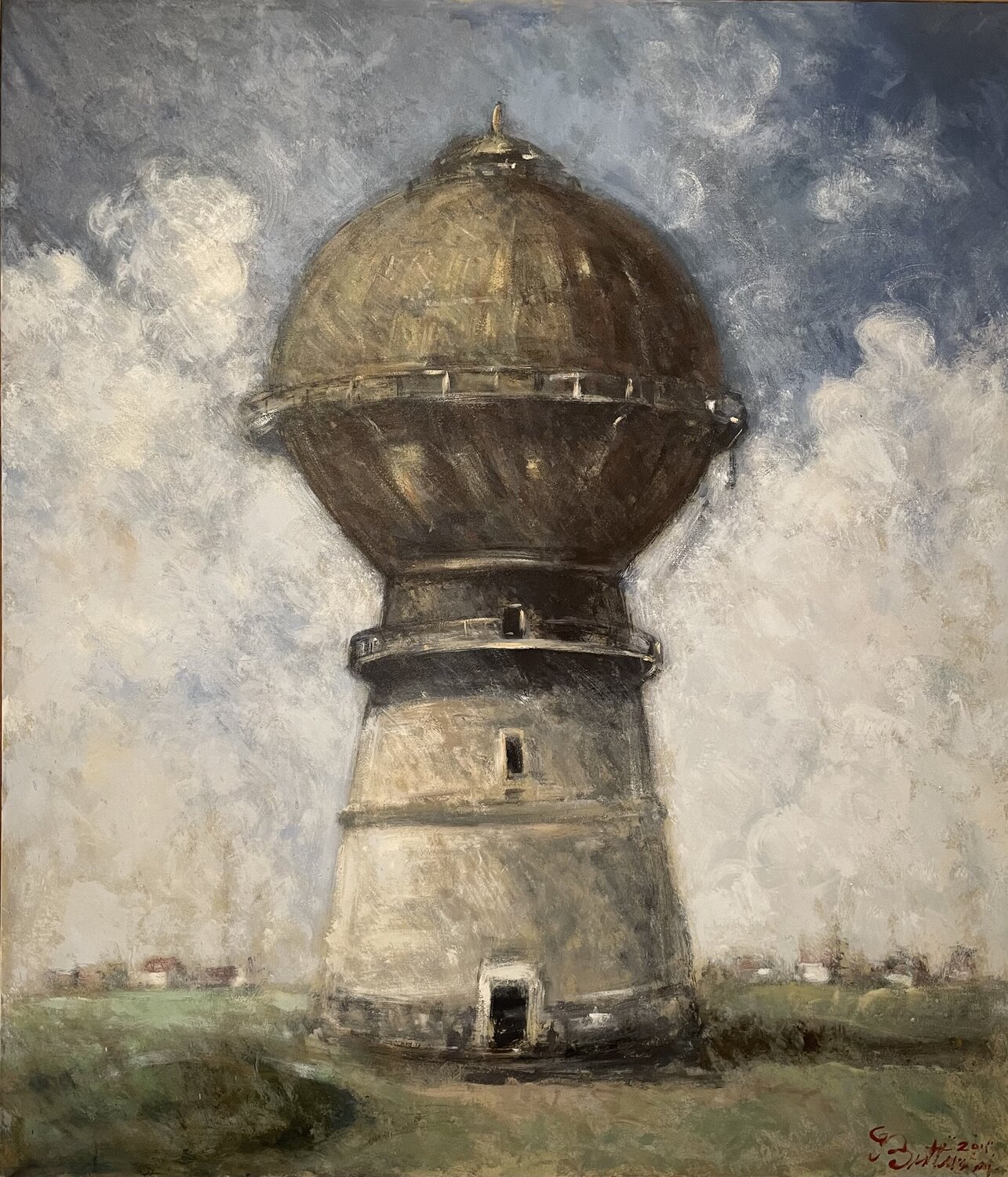 La fabbrica della tela-  relizzata durante le riprese del film del regista Luca Caserta Simone Butturini Original painting for sale