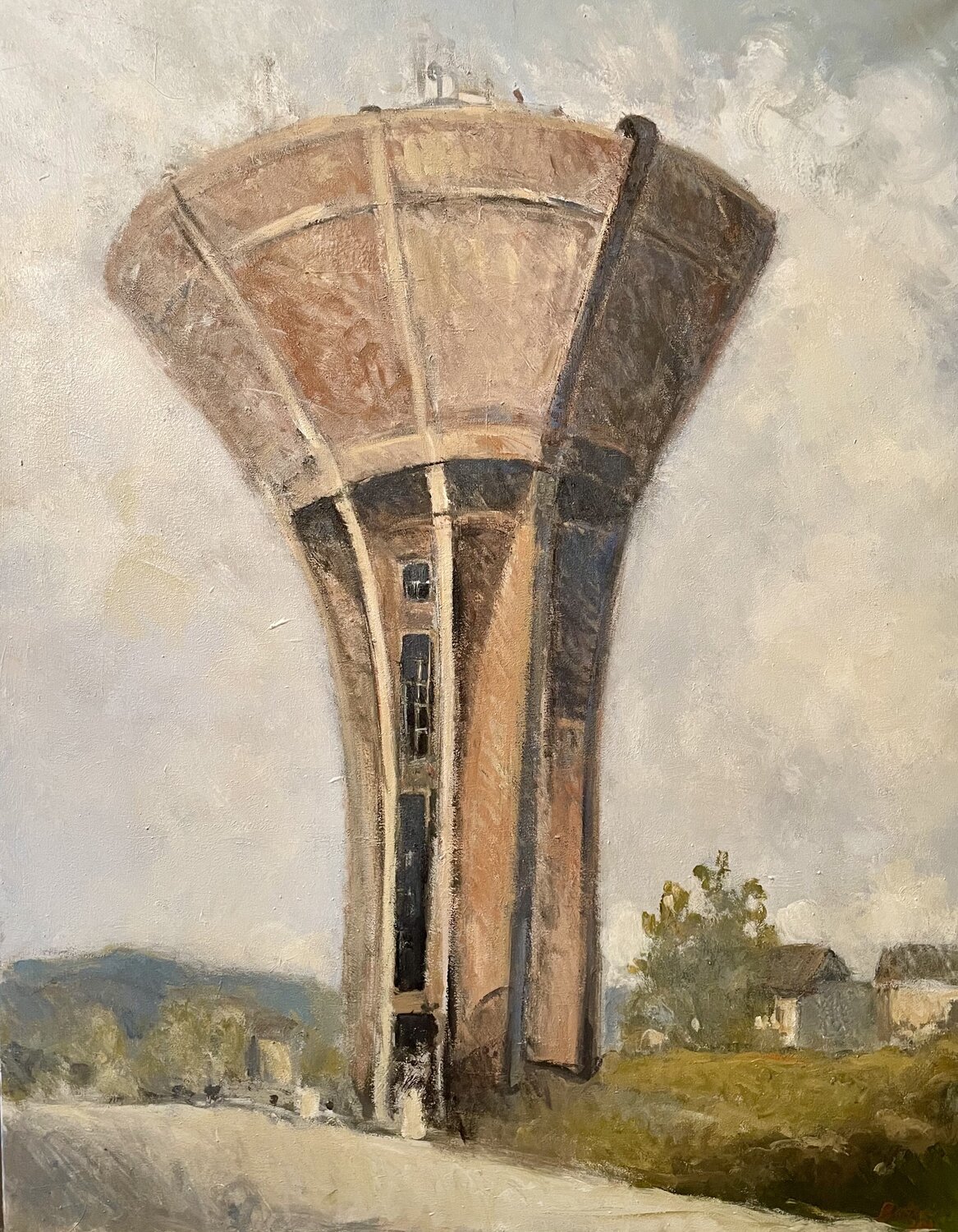 Torre d'acqua a cono Simone Butturini Original painting for sale