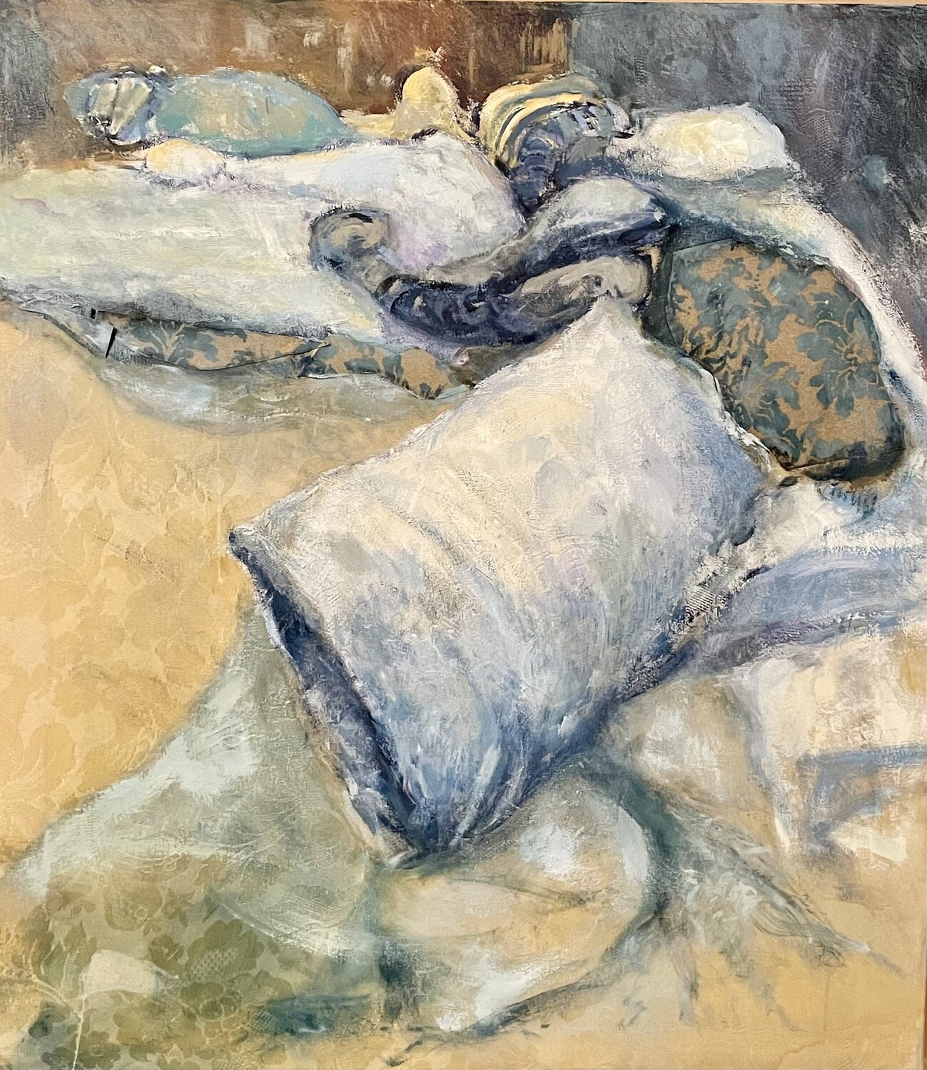 Tra cuscini e coperte Simone Butturini Original painting for sale