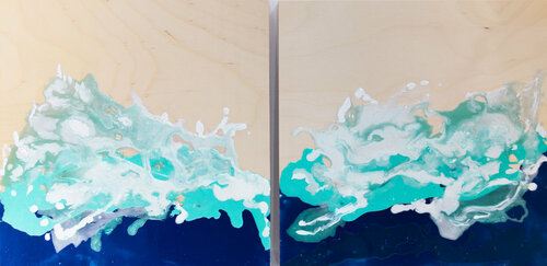 Les mouvements de la mer - diptyque by Cristina Stefan, Painting for Sale on Select