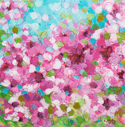 Printemps - pêchers en fleurs by Cristina Stefan, Painting for Sale on Select