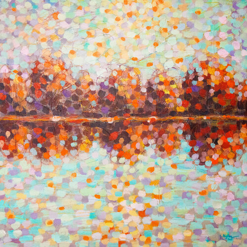 Miroir d'automne éphémère by Cristina Stefan, Painting for Sale on Select