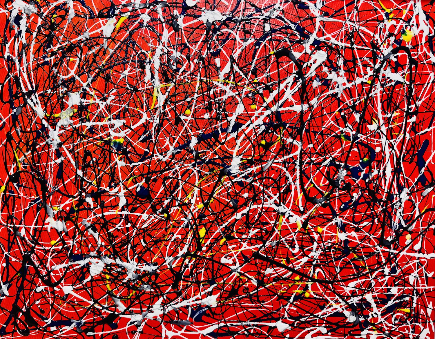 Explosion Rouge - Hommage à Jackson Pollock | Peinture Abstraite Énergie Passionnée Cristina Stefan Original painting for sale