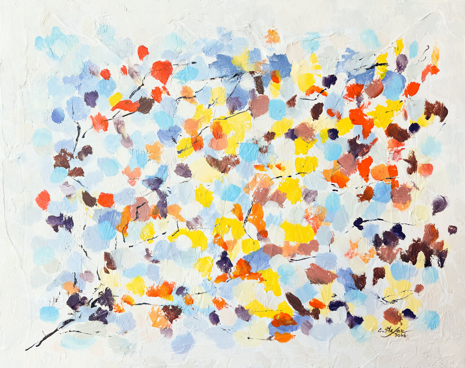 Éveil printanier avec Forsythia Cristina Stefan Original painting for sale