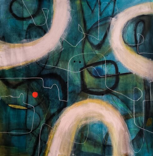 Looking for the blue by Thia Path, Painting for Sale on Select