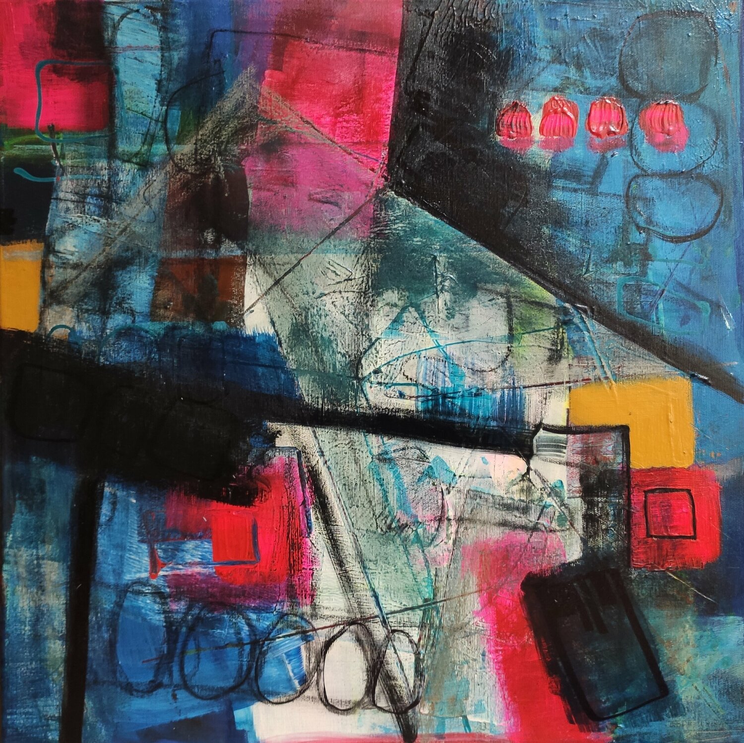Night in the city Thia Path Original painting for sale