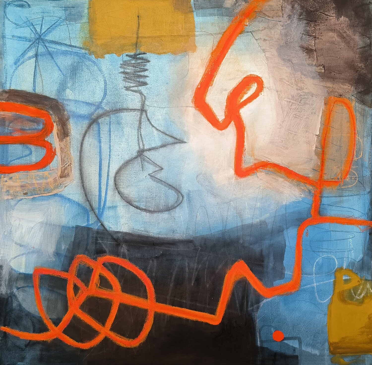 Orange Lightning 1 Thia Path Original painting for sale