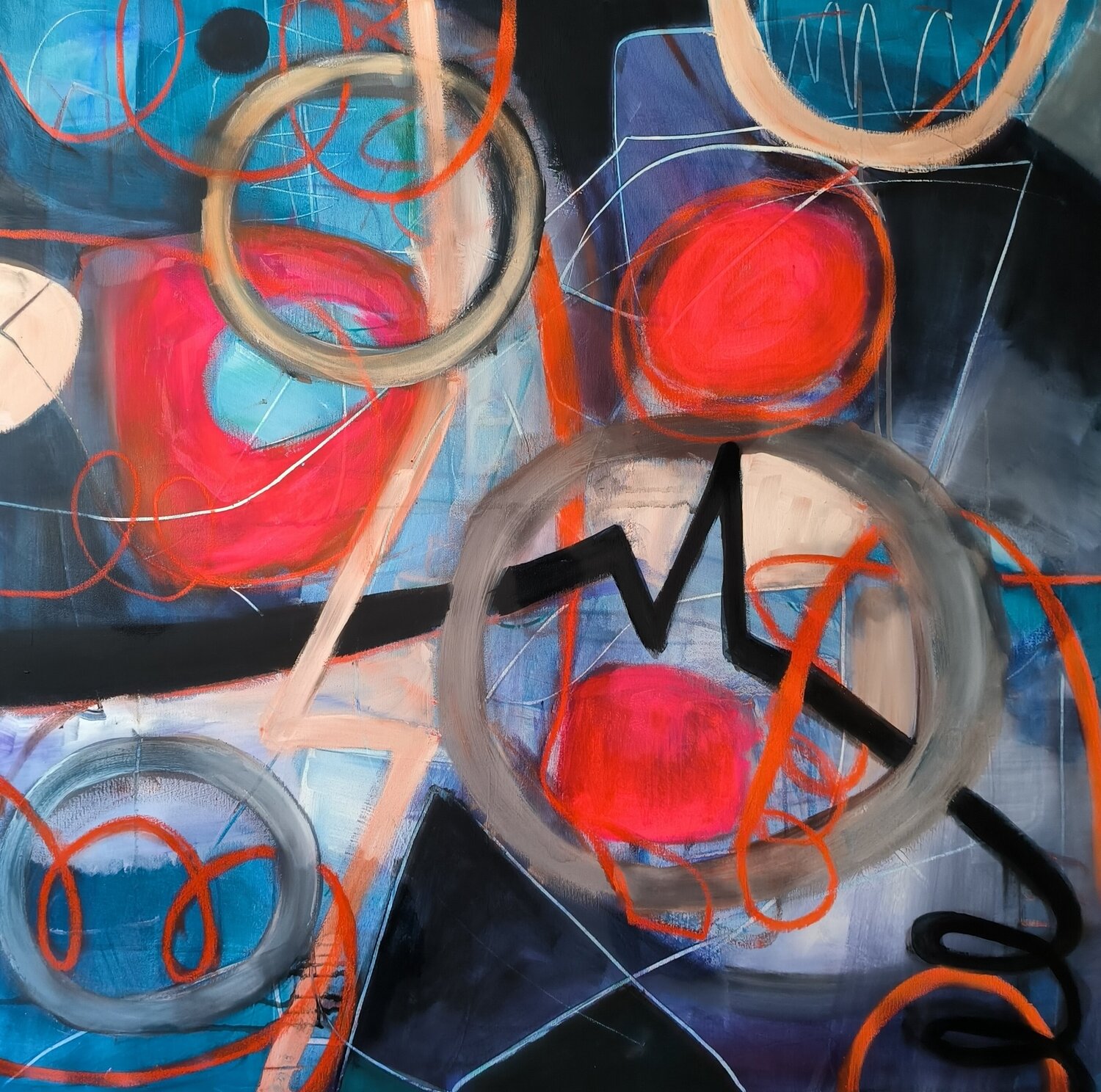 Telluric field Thia Path Original painting for sale