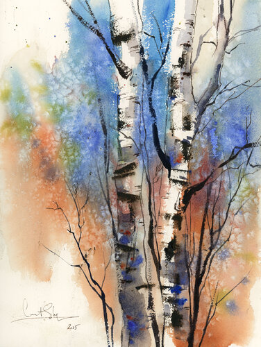 Birch Trees by Sophia Rodionov, Painting for Sale on Select