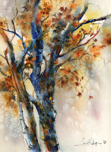 Blue Tree by Sophia Rodionov, Painting for Sale on Select