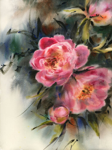 Pink Peonies by Sophia Rodionov, Painting for Sale on Select